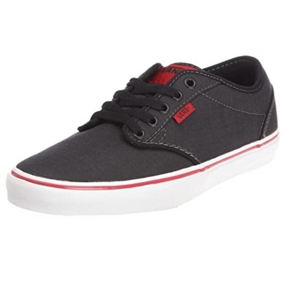 Black and Red Vans Sneakers in Color Gray Size 8.5